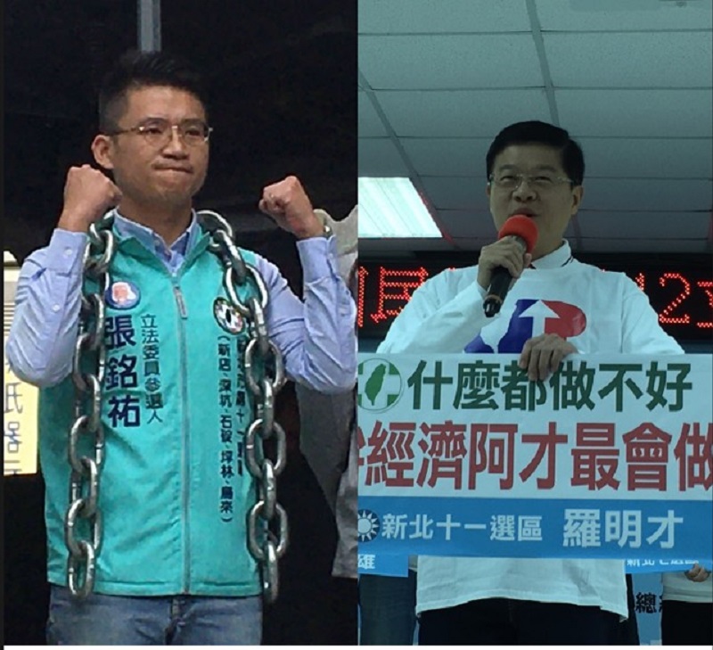 ▲挾著六連霸之姿的國民黨立委羅明才，面臨民進黨徵召的媒體名嘴張銘祐挑戰，而張銘祐挾年輕、口才好、顧家的形象，意外讓羅明才備感威脅。（圖／記者陳志仁組圖）