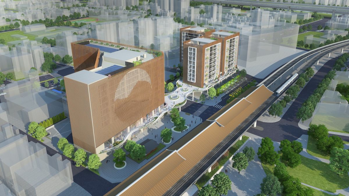 ▲「捷運圓山站西側公辦都更案」模擬圖。（圖／麗寶集團提供）