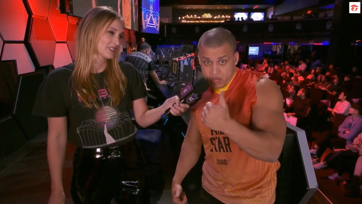 Tyler1在這場EUvsNA表演賽中玩AD，但主要角色都被對手禁光，讓他賽後氣噗噗。   圖：翻攝自Garena twitch