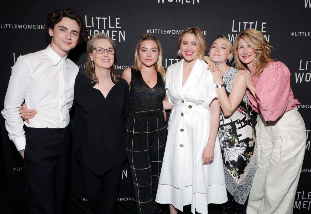 EXCLUSIVE<br />Mandatory Credit: Photo by Eric Charbonneau/Shutterstock (10454988m)<br />Exclusive – Timothee Chalamet, Meryl Streep, Florence Pugh, Writer/Director Greta Gerwig, Saoirse Ronan and Laura Dern<br />Exclusive – ‘Little Women’ special film screening, Los Angeles, USA – 23 Oct 2019