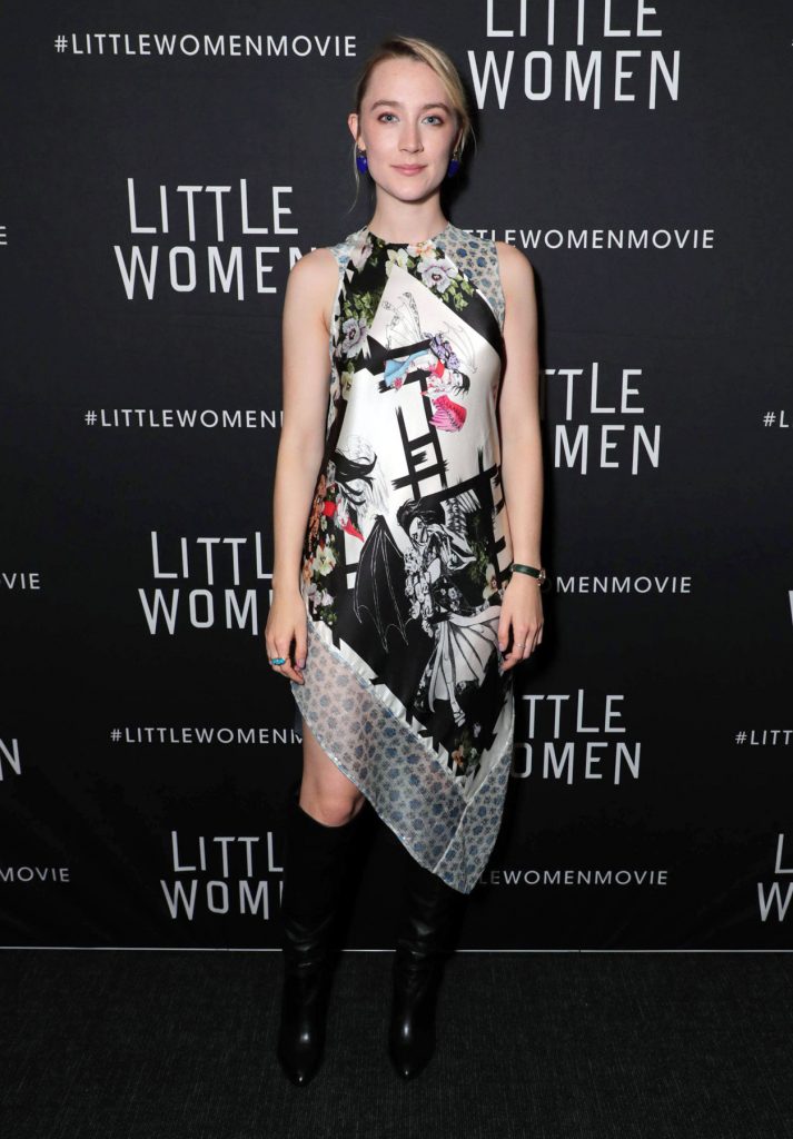 EXCLUSIVE<br />Mandatory Credit: Photo by Eric Charbonneau/Shutterstock (10454988g)<br />Exclusive – Saoirse Ronan<br />Exclusive – ‘Little Women’ special film screening, Los Angeles, USA – 23 Oct 2019<br />Wearing Preen By Thornton Bregazzi Same Outfit as Catwalk Model *10413143ac