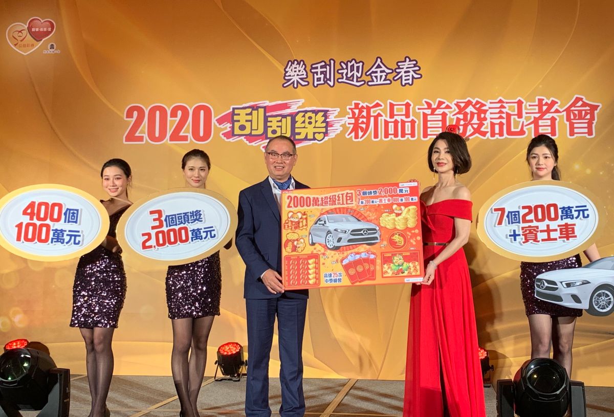 ▲2020年第一發，5款新品百萬以上獎項個數創歷年單次發行新高，其中「2000萬超級紅包」有3個頭獎2000萬元、7個「200萬元+賓士車」及400個100萬元。（圖／記者顏真真攝）