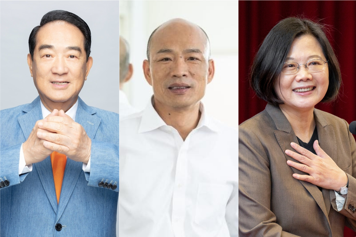 ▲國民黨總統候選人韓國瑜、現任總統蔡英文、親民黨總統候選人宋楚瑜。（合成圖／NOWnews資料照片）
