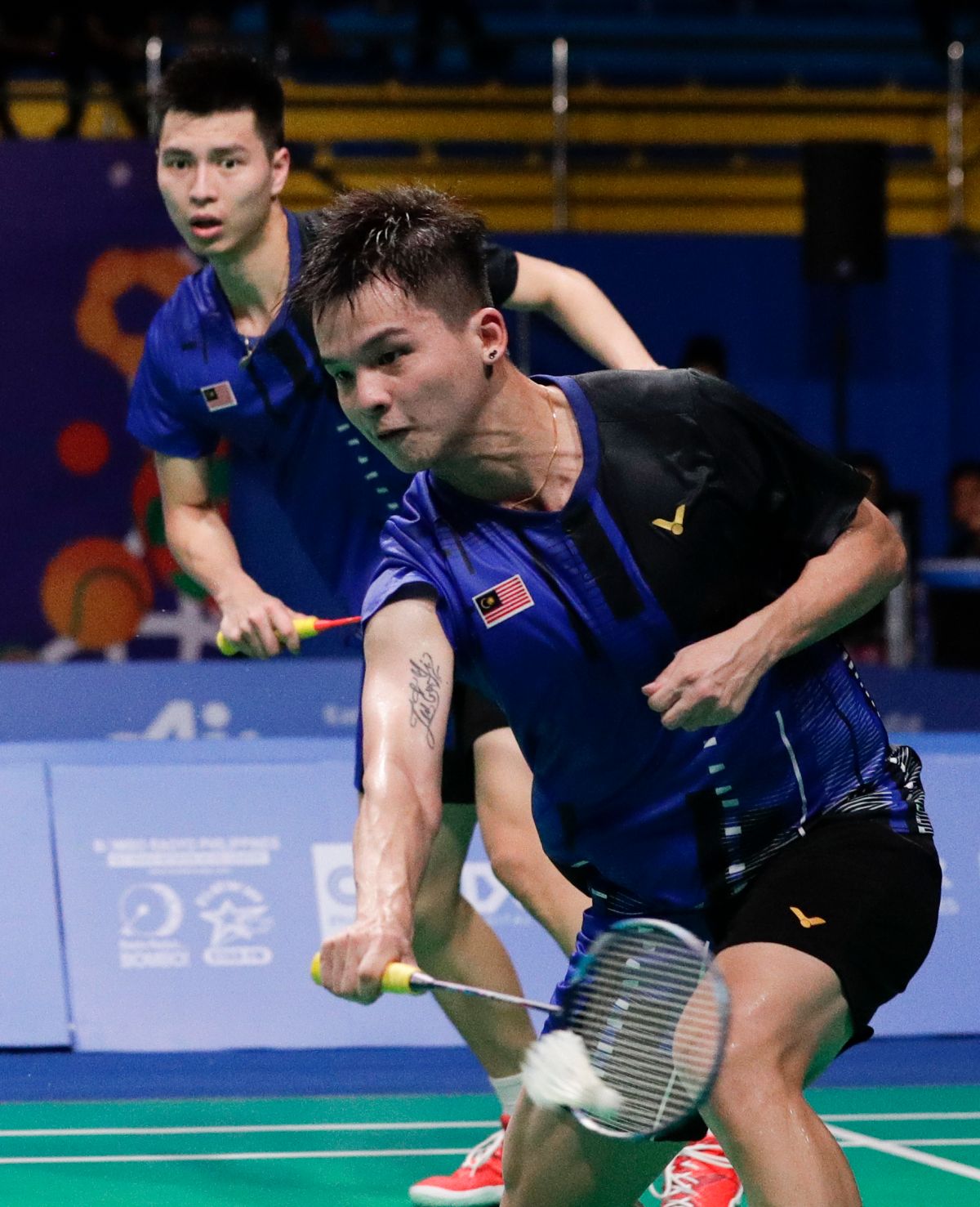 馬來西亞男雙球員張禦宇和王耀新。（圖／美聯社／達志影像）