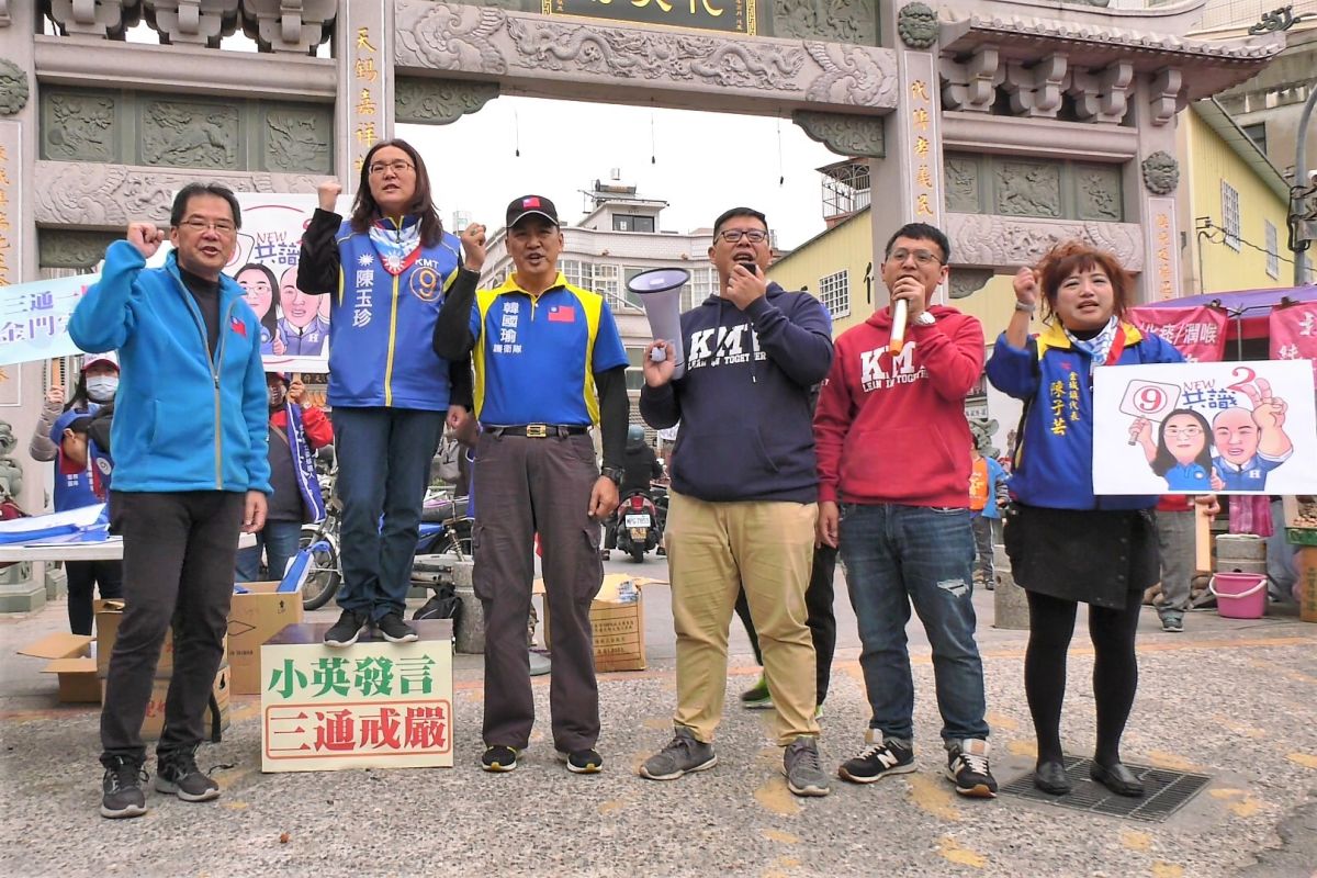 ▲金門反《反滲透法》街頭連署列車今啟動。（圖／蔡若喬攝, 2020.01.05）