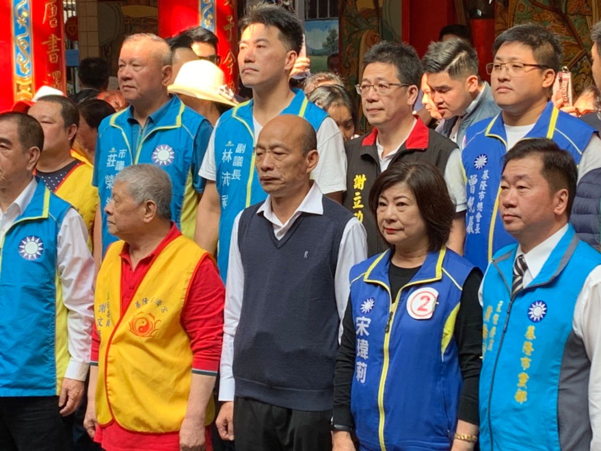 ▲韓國瑜今日到基隆的輔選行程，比起2個月前首次到基隆的規模更小、時間更短。（圖／記者宋原彰攝，2020.01.07）