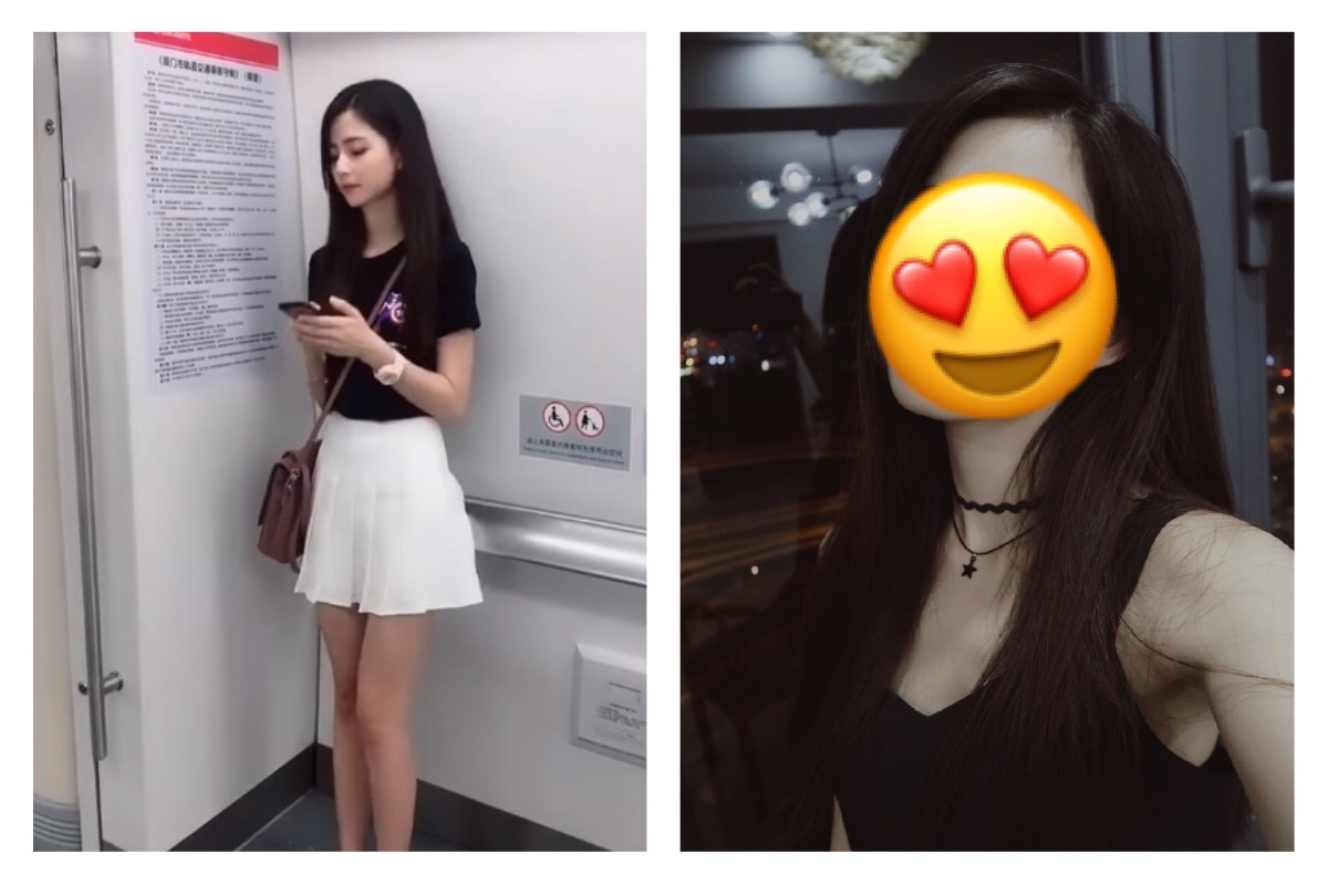 ▲通勤見逆天美腿！鄰家妹拋媚眼，男粉失心瘋：根本周子瑜。（圖／翻攝自影片和哈囉 W 女王微博）
