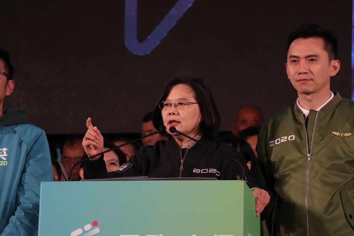 ▲蔡英文總統選前3天到新竹縣造勢，狠酸韓國於廣告多，說庶民其實都是假的。（圖／記者劉育辰攝 2020.01.08）