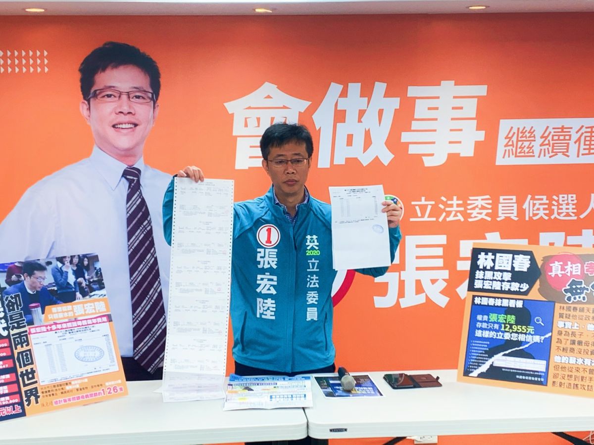 ▲遭林國春抨擊存款過低，張宏陸解釋因為母親病癱在床長達十年，累積醫藥費達千萬。（圖／記者宋原彰攝，2020.01.09）