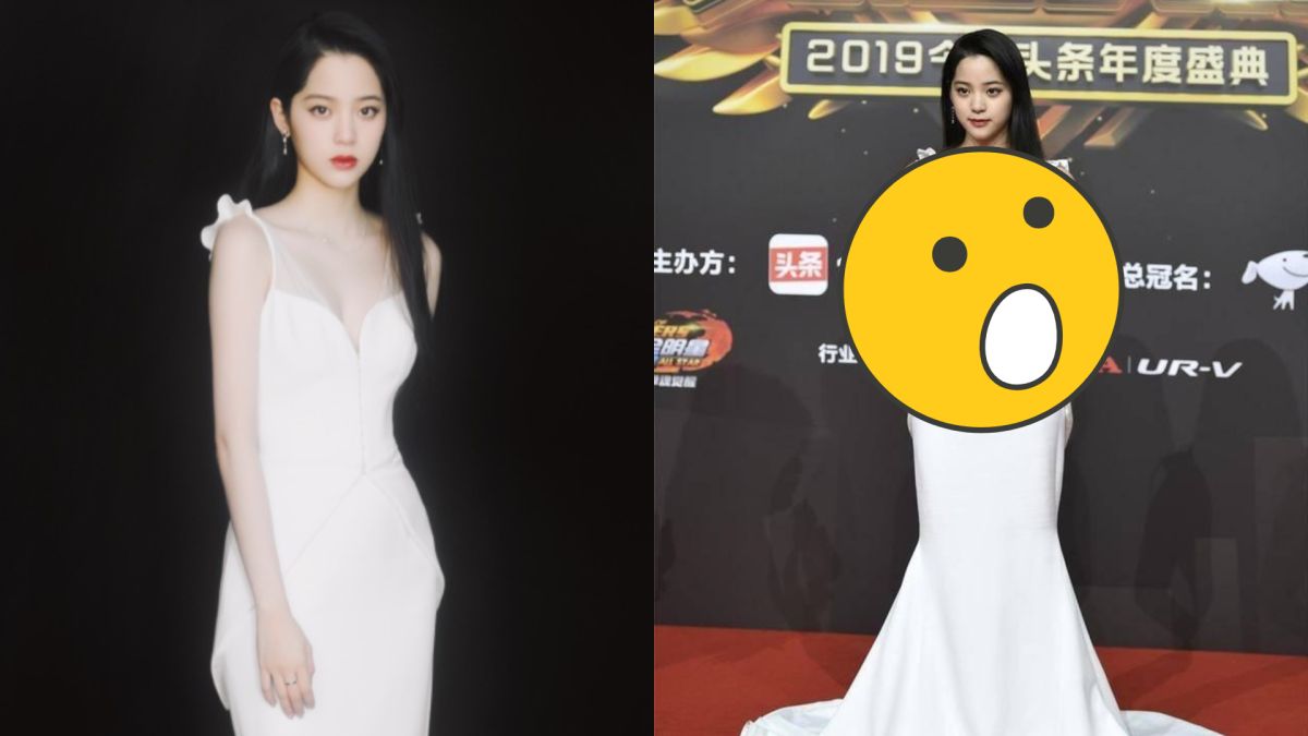 ▲歐陽娜娜棚拍照（左圖）辣翻，不料，未修圖版本被網友酸爆。（圖／微博）