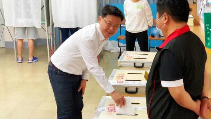 ▲民進黨籍立委趙天麟認為，台灣人很幸福，因為有完整的投票權。(圖／記者郭俊暉攝，2020.01.11)