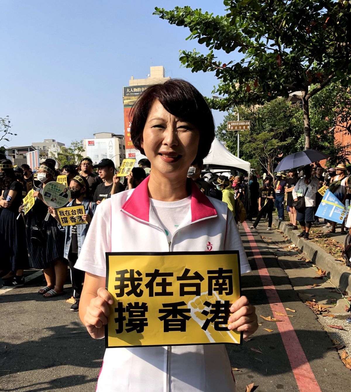 ▲陳亭妃自行宣布當選連任。(圖/記者陳聖璋攝)