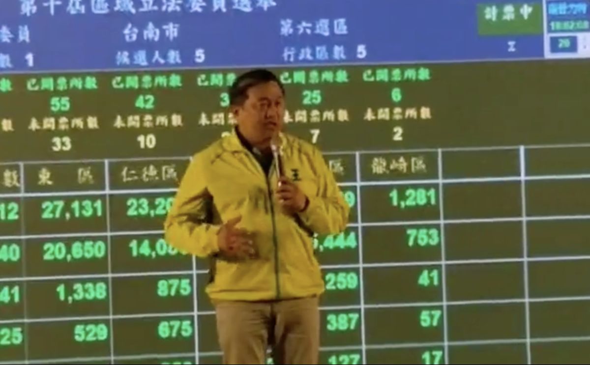 ▲王定宇自行宣布連任，當選台南市第 6 選區立委，同時也稱讚對手洪秀柱是可敬的對手。（圖／翻攝自王定宇臉書）