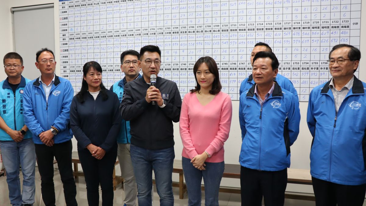 ▲台中市第八選區立委候選人江啓臣宣布連任當選。(圖／江啓臣總部提供2020.1.11)