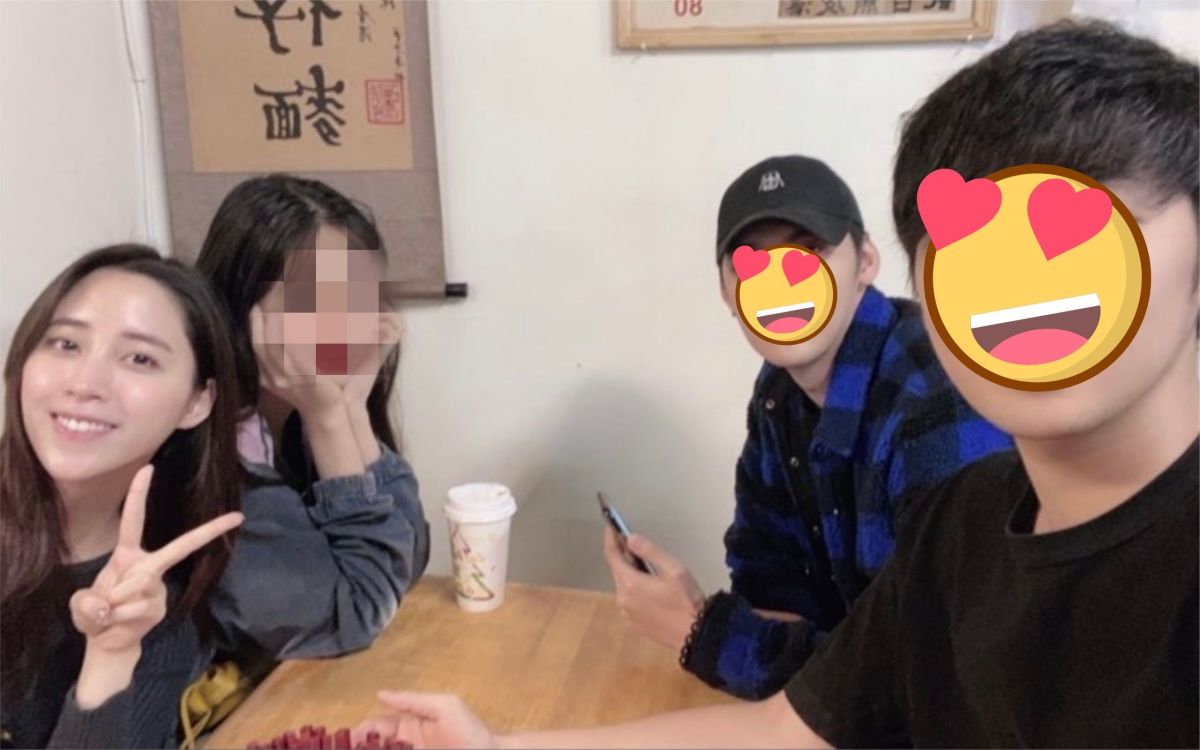 ▲歐陽妮妮（左）的2位高顏值表哥罕見曝光。（圖／翻攝IG）