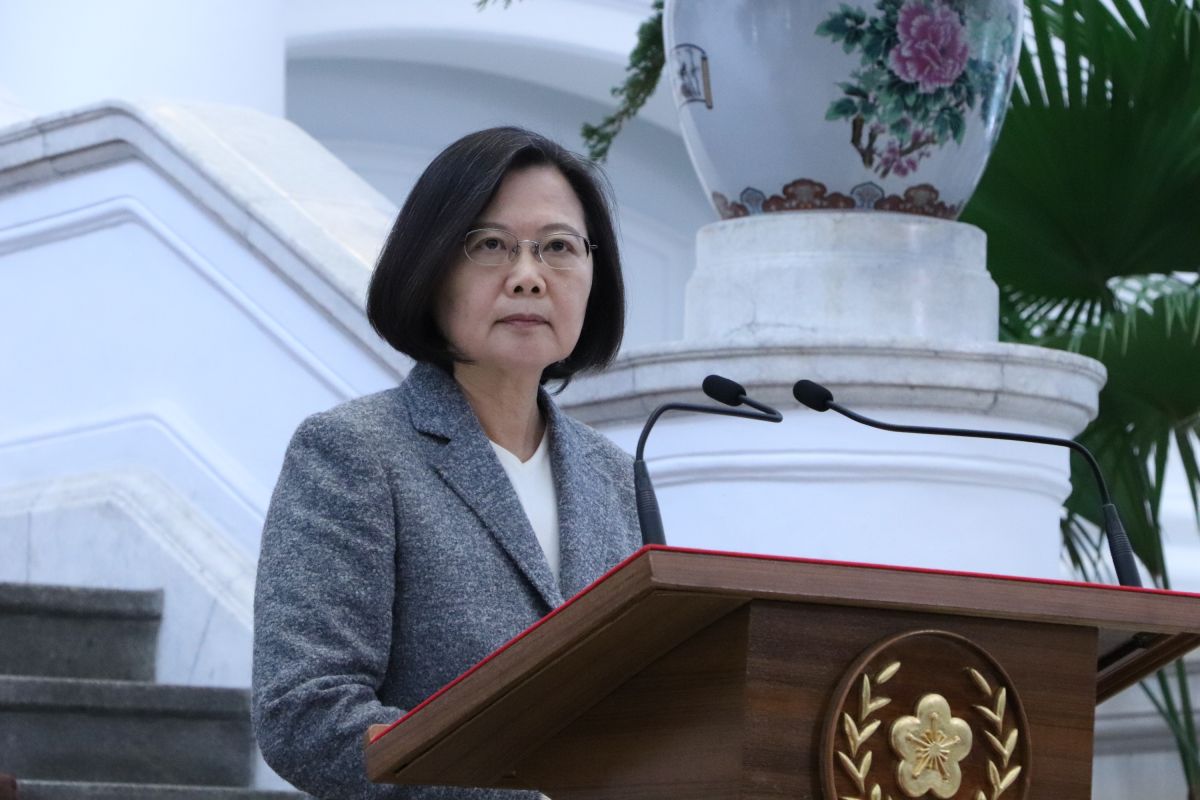 ▲蔡英文總統15日於總統府敞廳談話，表示已簽署反滲透法並公告。（圖／記者劉育辰攝 2020.01.15）