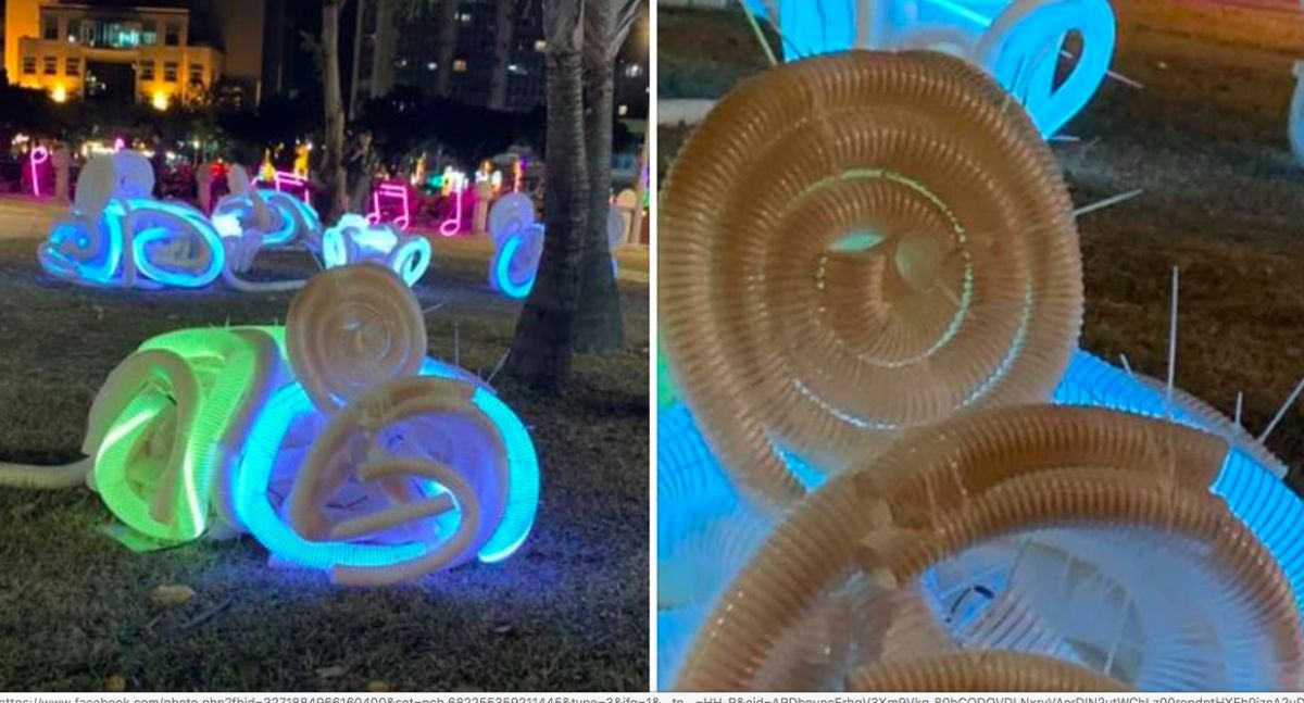 ▲高雄愛河燈會的裝置藝術品。（圖／翻攝公民割草行動）
