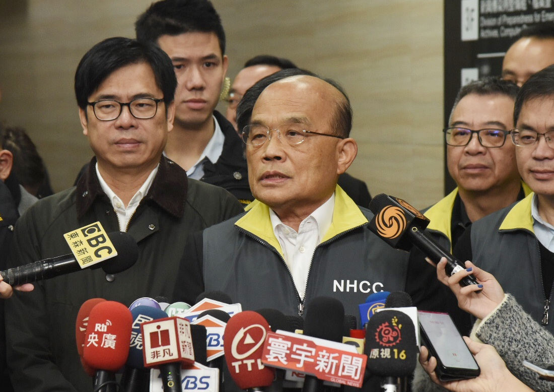 ▲行政院長蘇貞昌今早視察中央流行疫情指揮中心。（圖／記者陳明安攝, 2020.01.29）