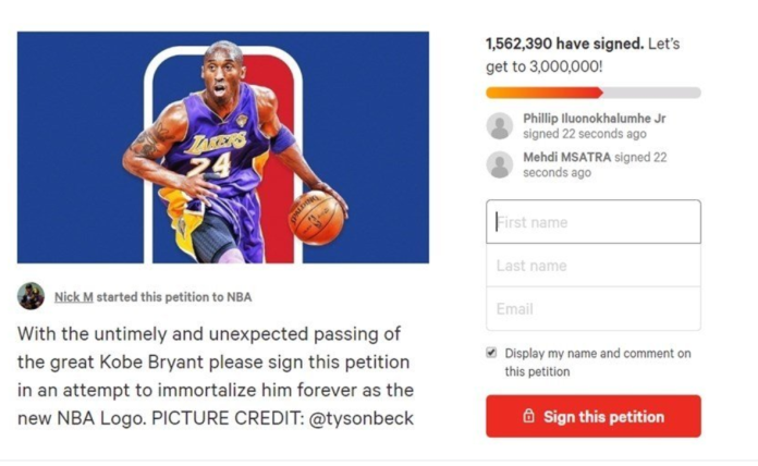 ▲Kobe 26日意外辭世，超過150萬粉絲上網連署要求把這位湖人隊退役球員變成新NBA標誌。（圖／