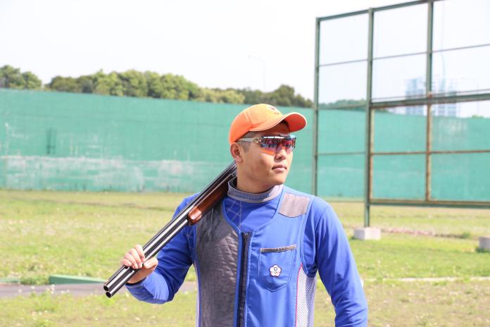 台灣射擊好手楊昆弼在東京奧運前加緊練習。（圖／黃建霖攝）