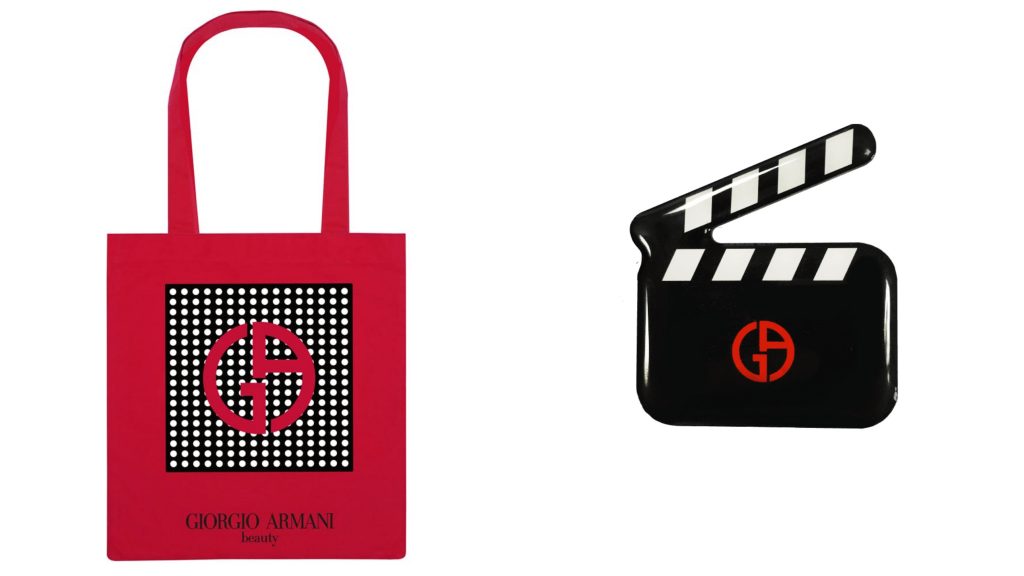 ▲ARMANI CINEMA 時尚訂製托特包與 ARMANI CINEMA 限量訂製別針。（圖／GIORGIO ARMANI）