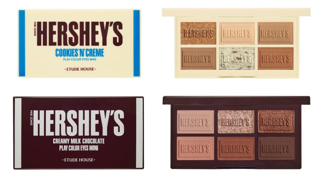 ▲ETUDE HOUSE X HERSHEY’S 玩轉色彩迷你眼彩盤 #白巧克力餅乾 #牛奶巧克力 0.6gX6 NT$550。（圖／ETUDE HOUSE）