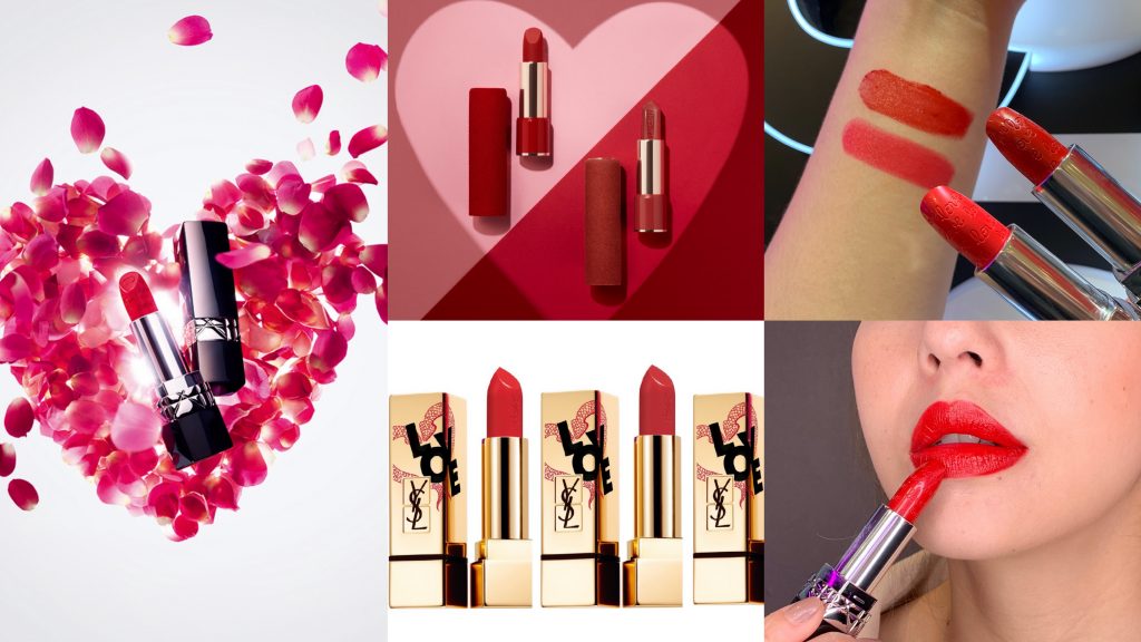▲2020情人節唇膏。（圖／迪奧、蘭蔻、YSL、記者駱映儒攝影）