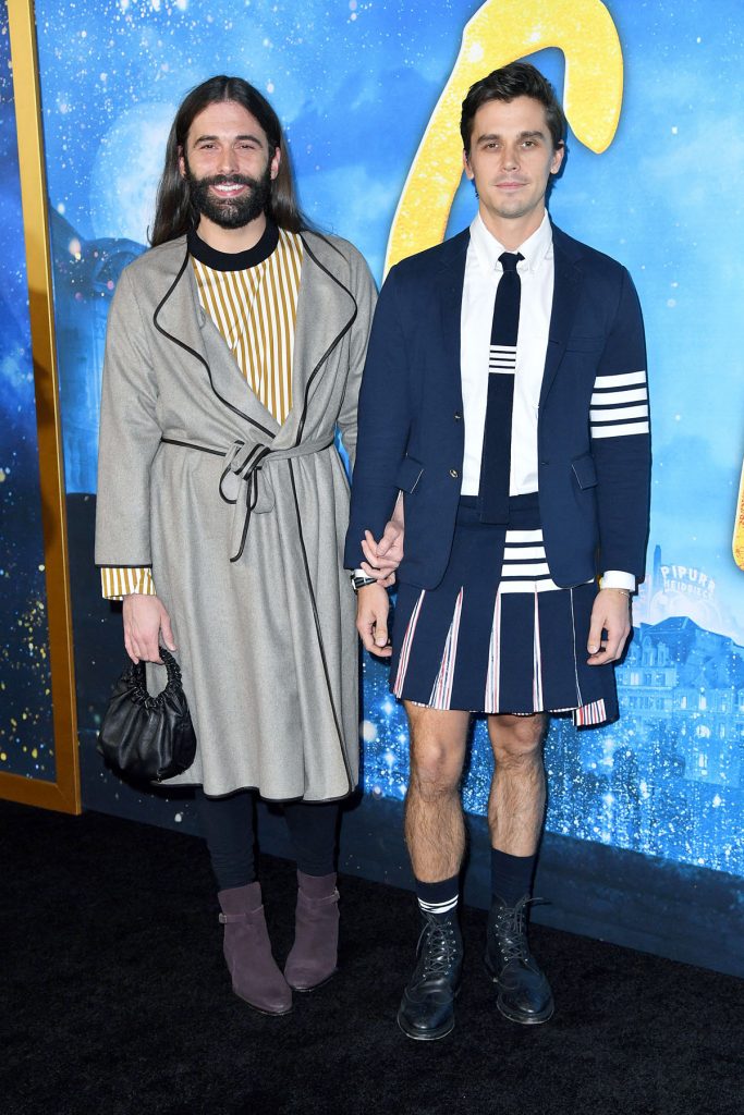 Mandatory Credit: Photo by Stephen Lovekin/Shutterstock (10506757ad)<br>Jonathan Van Ness and Antoni Porowski<br>‘Cats’ film world premiere, Arrivals, Alice Tully Hall at Lincoln Center, New York, USA – 16 Dec 2019