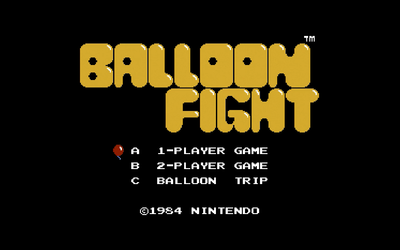 《氣球大戰》遊戲標題畫面。
