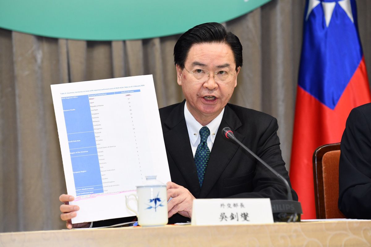 ▲針對義大利民航單位基於防疫理由，拒台灣航班入境，外交部長吳釗燮2日舉行記者會表達不滿。（圖／記者林柏年攝, 2020.2.2）