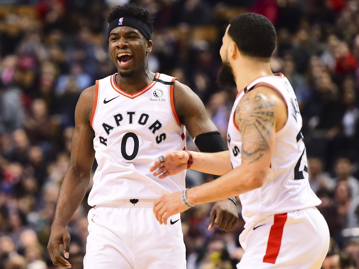 Terence Davis單場砍31分，幫助暴龍追平隊史11連勝。（圖／美聯社／達志影像）