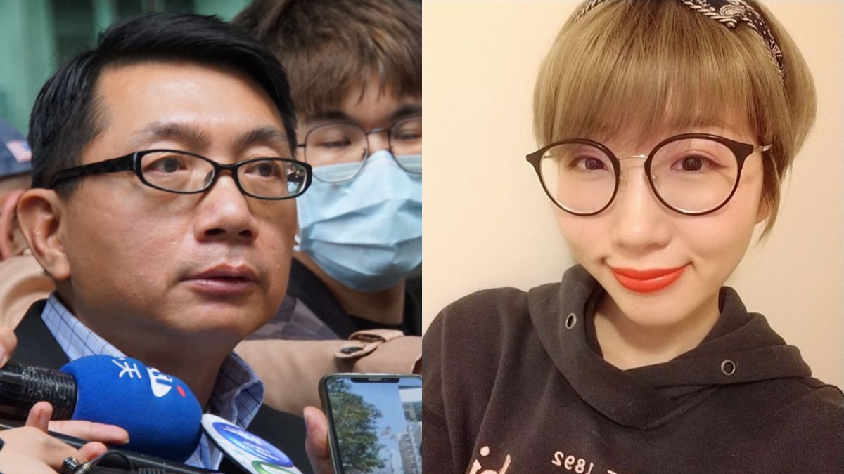 ▲廣告小妹（右圖）翻出徐正文與網友對話截圖，質疑整起台商包機事件。（圖／記者呂炯昌攝、臉書）