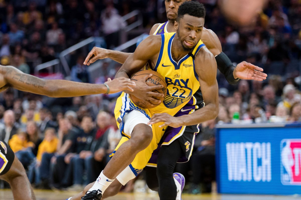 ▲勇士前鋒Andrew Wiggins切入攻擊籃框。（圖／美聯社／達志影像）