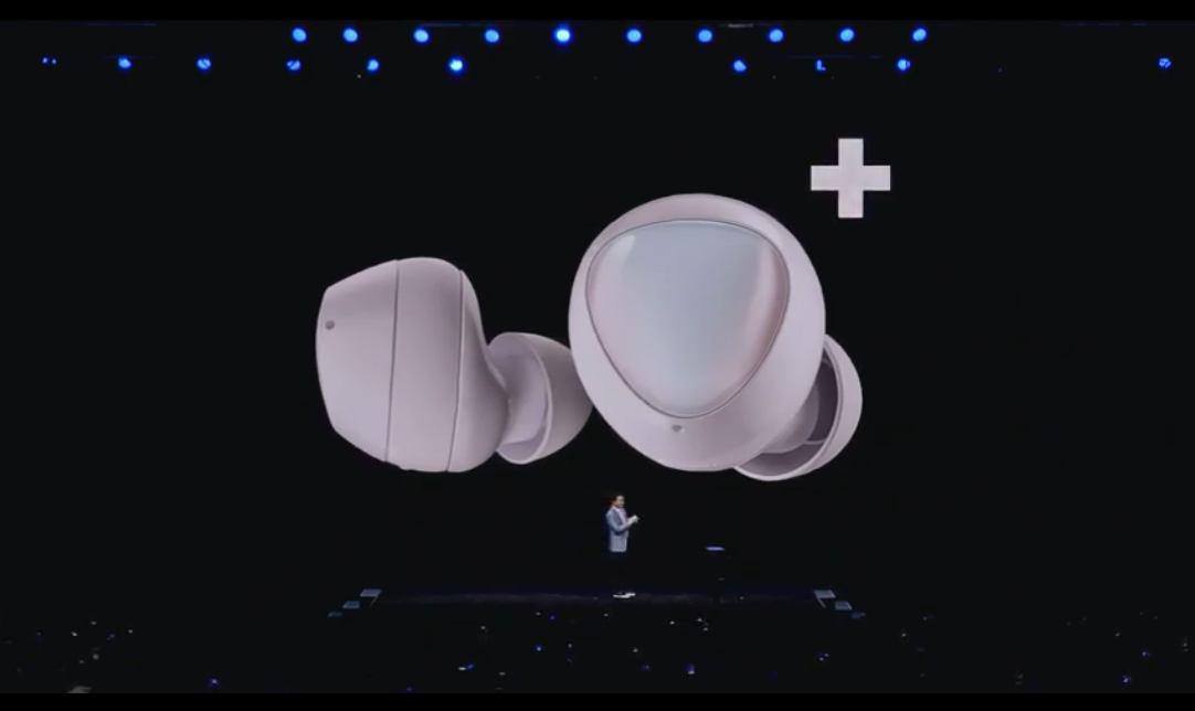 ▲三星發表第二代藍芽耳機Galaxy buds +。（取自「三星Galaxy Unpacked 2020」發表會直播）
