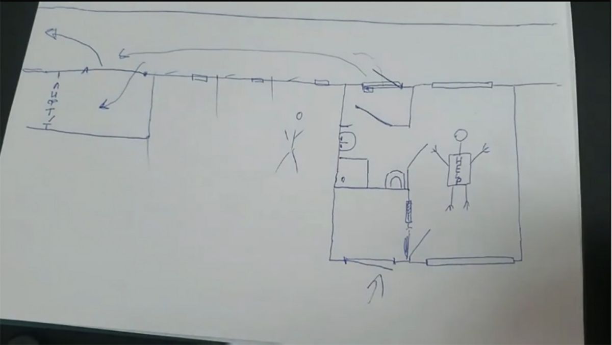 ▲為了從醫院逃走，莫斯科女子伊蕾娜選擇手繪醫院地圖逃走，引起爭議。（圖／翻攝自莫斯科時報）