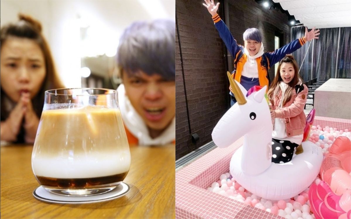 ▲左圖為萬元珍奶，右圖為蔡阿嘎（左）和二伯（右）。（圖／翻攝IG ） 