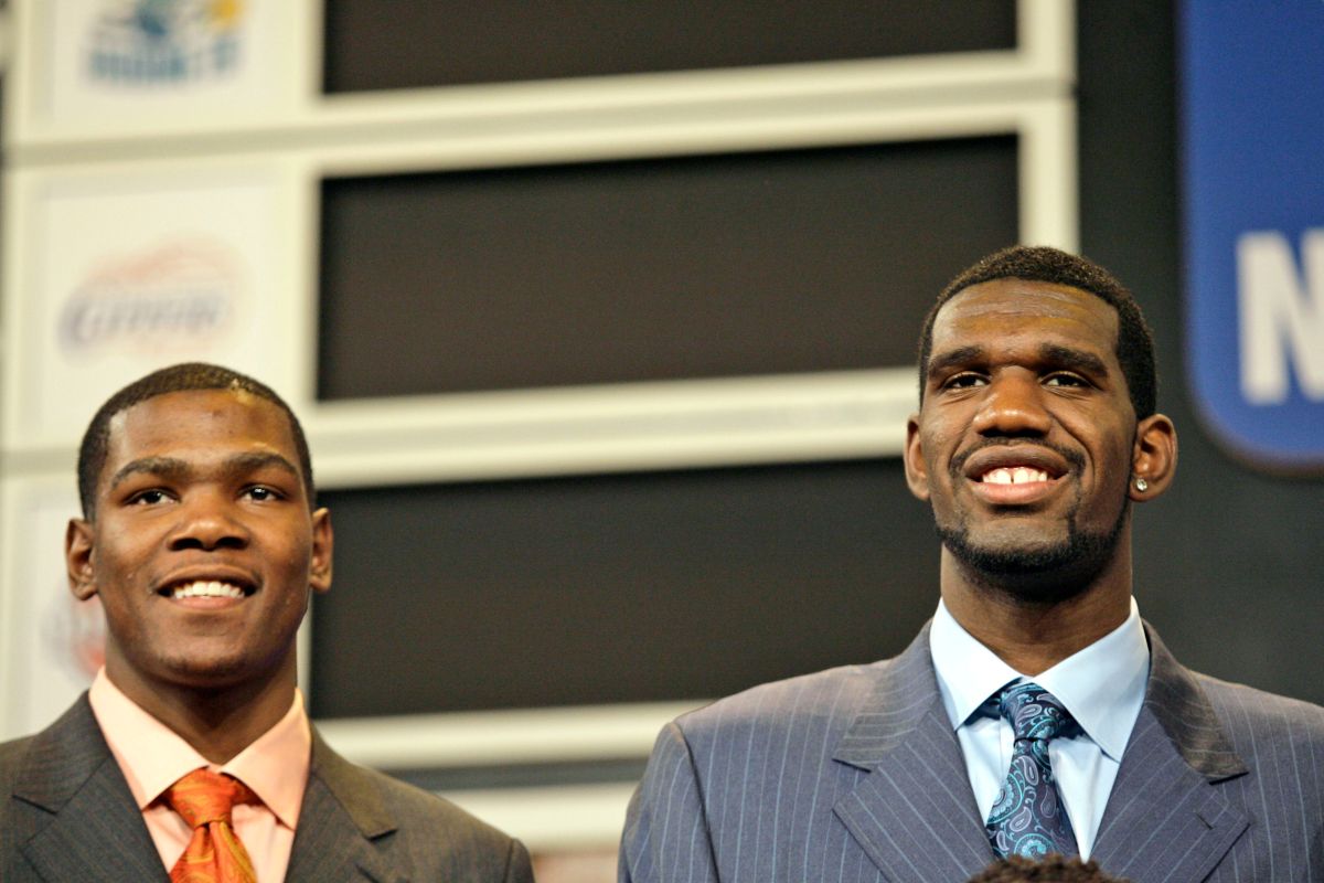 ▲Kevin Durant（左）、Greg Oden。（圖／美聯社／達志影像）