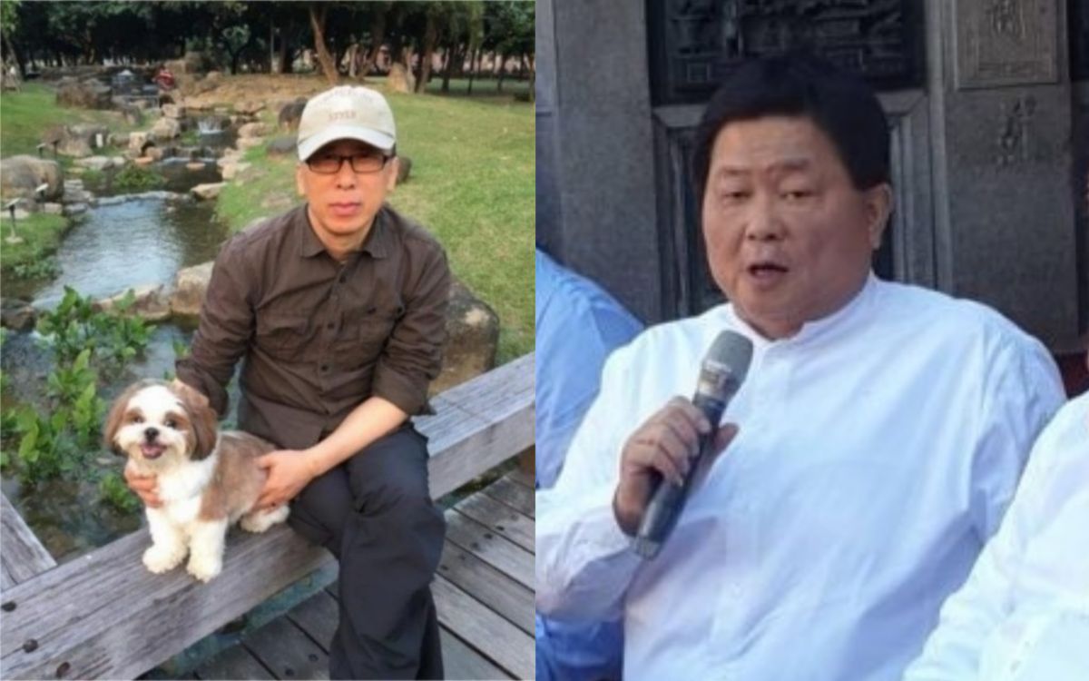 ▲苦苓（左）向顏清標（右）開酸。（圖／翻攝苦苓臉書、記者金武鳳攝） 