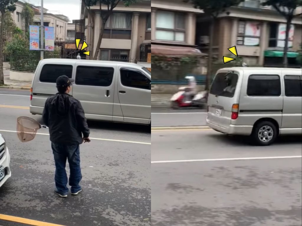 想不到牠就這樣，坐、車、走、了……（圖／網友方品淳提供） 