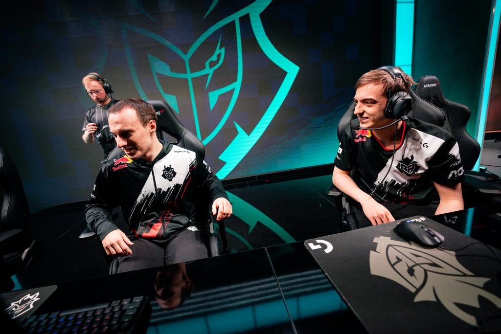 G2雙C組合Caps、Perkz兩人本周死亡數就佔了G2全部50次死亡數中的24次。   圖：翻攝自LOL Esports flickr