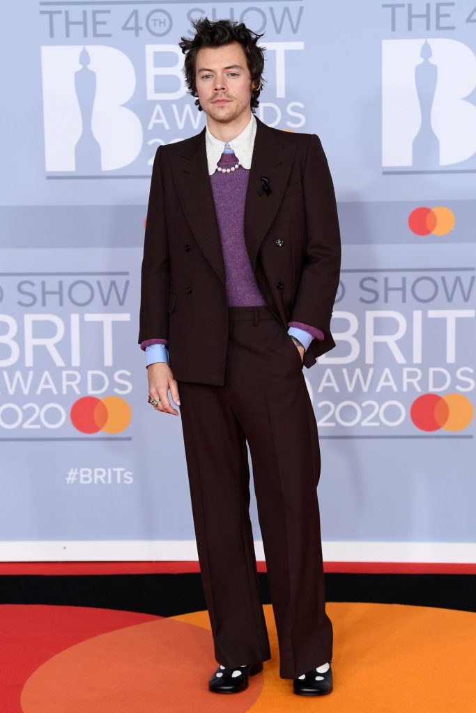 Mandatory Credit: Photo by David Fisher/Shutterstock (10559426ab)<br />Harry Styles<br />40th Brit Awards, Arrivals, Fashion Highlights, The O2 Arena, London, UK – 18 Feb 2020