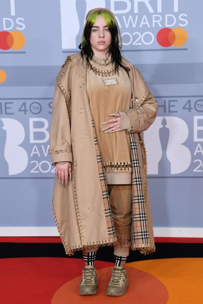 Mandatory Credit: Photo by David Fisher/Shutterstock (10559426j)<br />Billie Eilish<br />40th Brit Awards, Arrivals, Fashion Highlights, The O2 Arena, London, UK – 18 Feb 2020