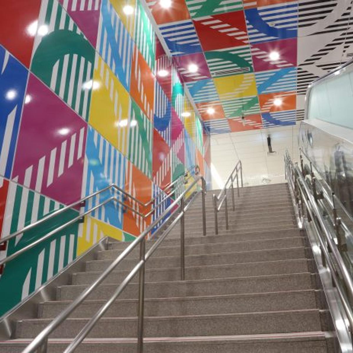 ▲環狀線板橋站：丹尼爾·布倫—在「思映之間」的美學。（圖／Dimitri Bruyas）