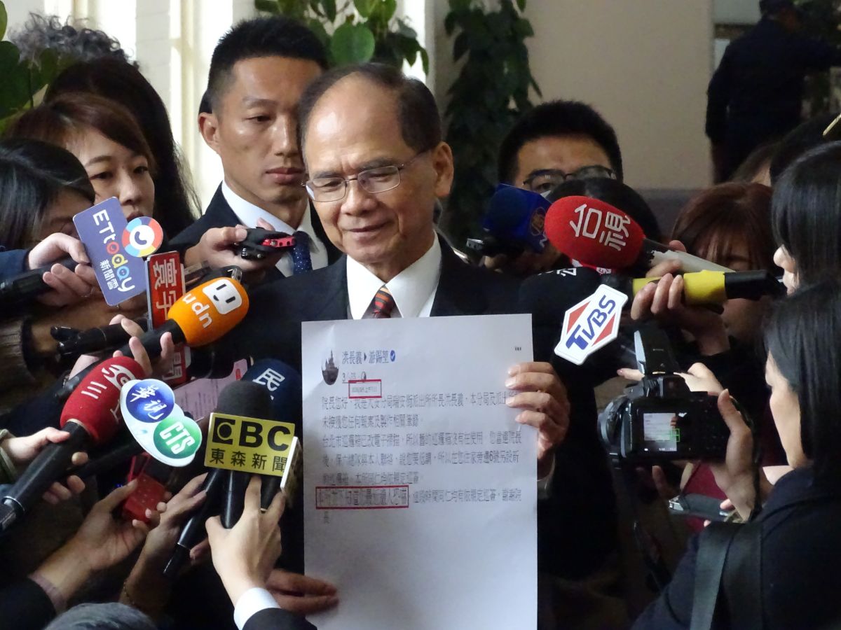 ▲立法院長游錫堃遭到恐嚇，5日再度抱怨警政單位處理態度。（圖／記者呂炯昌攝, 2020.3.5）