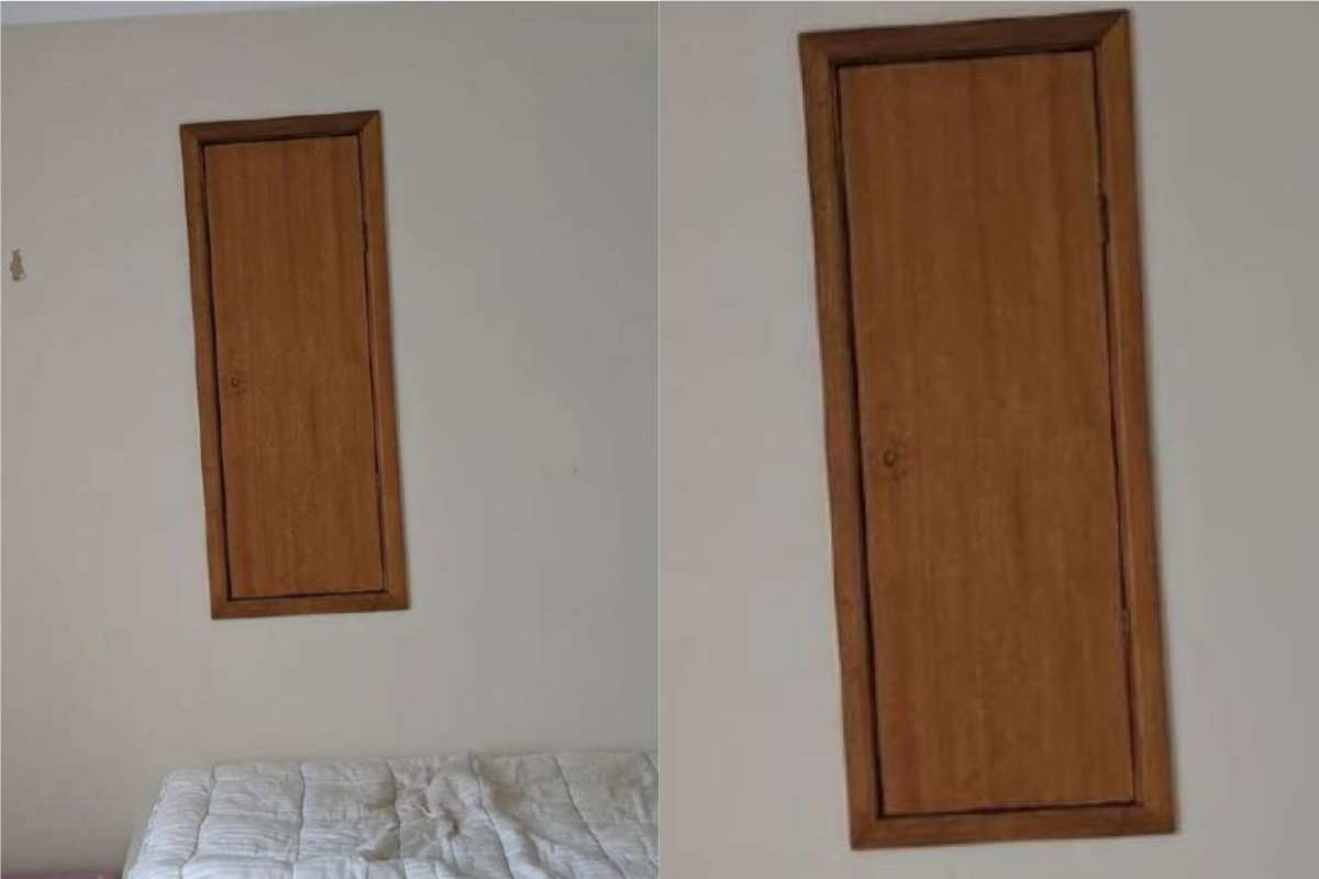 ▲澳洲一名母親發現女兒房間牆上有奇怪木門。（合成圖／翻攝臉書）