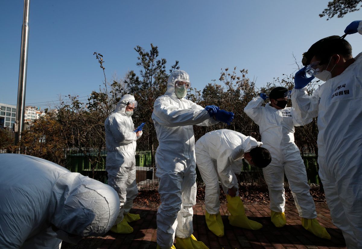  ▲武漢肺炎疫情在南韓持續升溫。（圖／美聯社／達志影像）