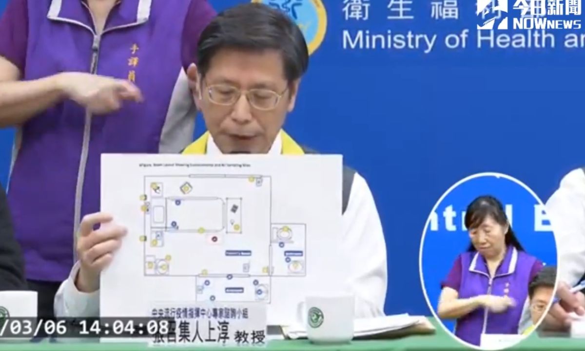 ▲中央流行疫情指揮中心張上淳針對負壓隔離病房的採檢做出說明。（圖／擷取自中央流行疫情指揮中心直播畫面）