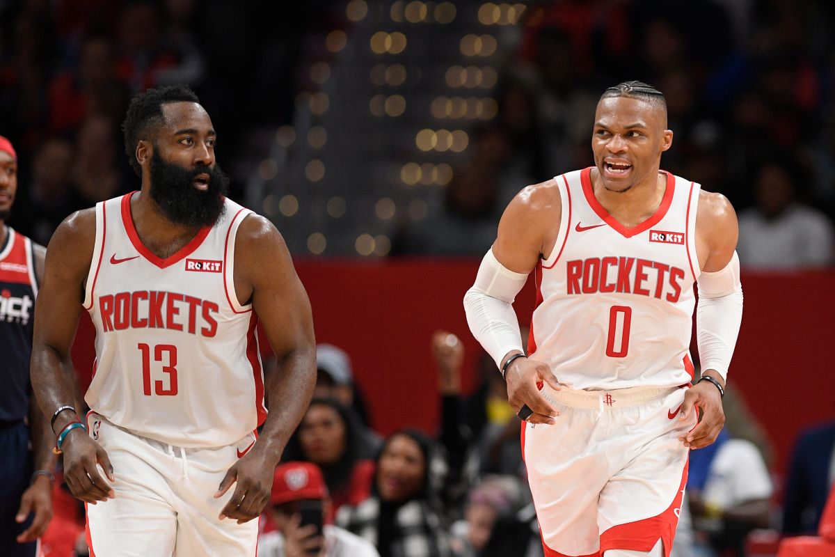 ▲James Harden(左)、Russell Westbrook。（圖／美聯社／達志影像）