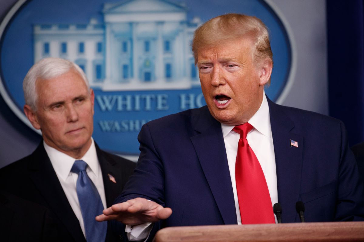 ▲美國總統川普於 2 月底任命副總統彭斯為防疫指揮官。（圖／美聯社／達志影像）