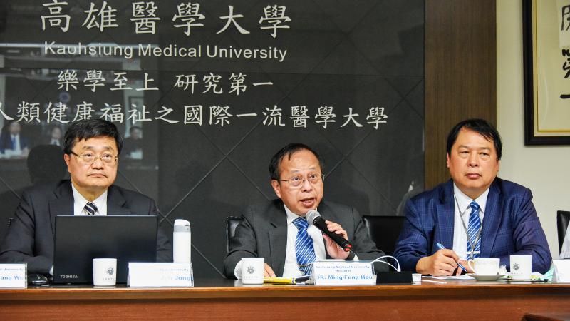▲ 哈佛、高醫大、台大三所名校透過視訊就「台灣面對武漢肺炎的快速因應」展開一場隔空視訊對談。（圖／高醫大提供）